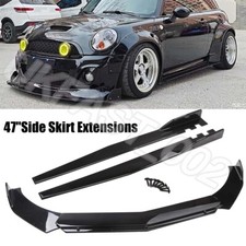 Side Skirt + Front Bumper Lip Spoiler Splitter For Mini Cooper S R53 R55 R56 F56
