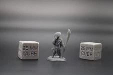 Monk with Pole Axe Halberd & Hat 32mm Miniature Dnd Skirmish