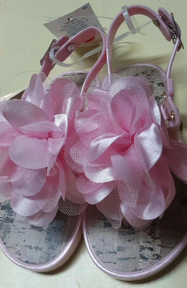 LILLY OF NY SANDALIAS NIÑAS CON FLOR DE TUL GRANDE TALLAS 5,6,7,11 ROSA Foto 3 de 3
