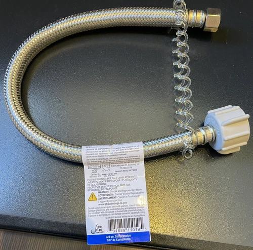 PROFLO 3/8" x 7/8" Compression Stainless Steel Toilet Connector 16" PFX146473 - Picture 1 of 2