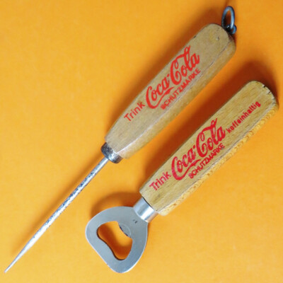COCA-COLA = 1 alter Flaschenöffner und 1 Eispickel Essen um 1975 Limonade = KULT