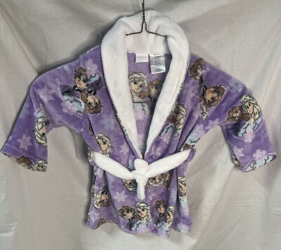 Disney Frozen Elsa Girls 100% Polyester Bedtime Robe With Belt - Size ...