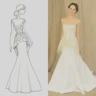 Artists Original Fashion Designs Illustration Pencil Drawing Sketch Weddinggown Ebay