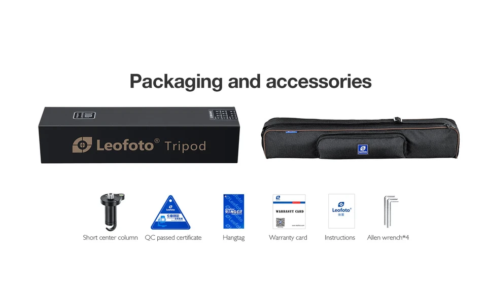 Leofoto LO-224CS+SW-02 Carbon Fiber Tripod + 2-Way Pan Head Kit for Binoculars - Image 4 of 4