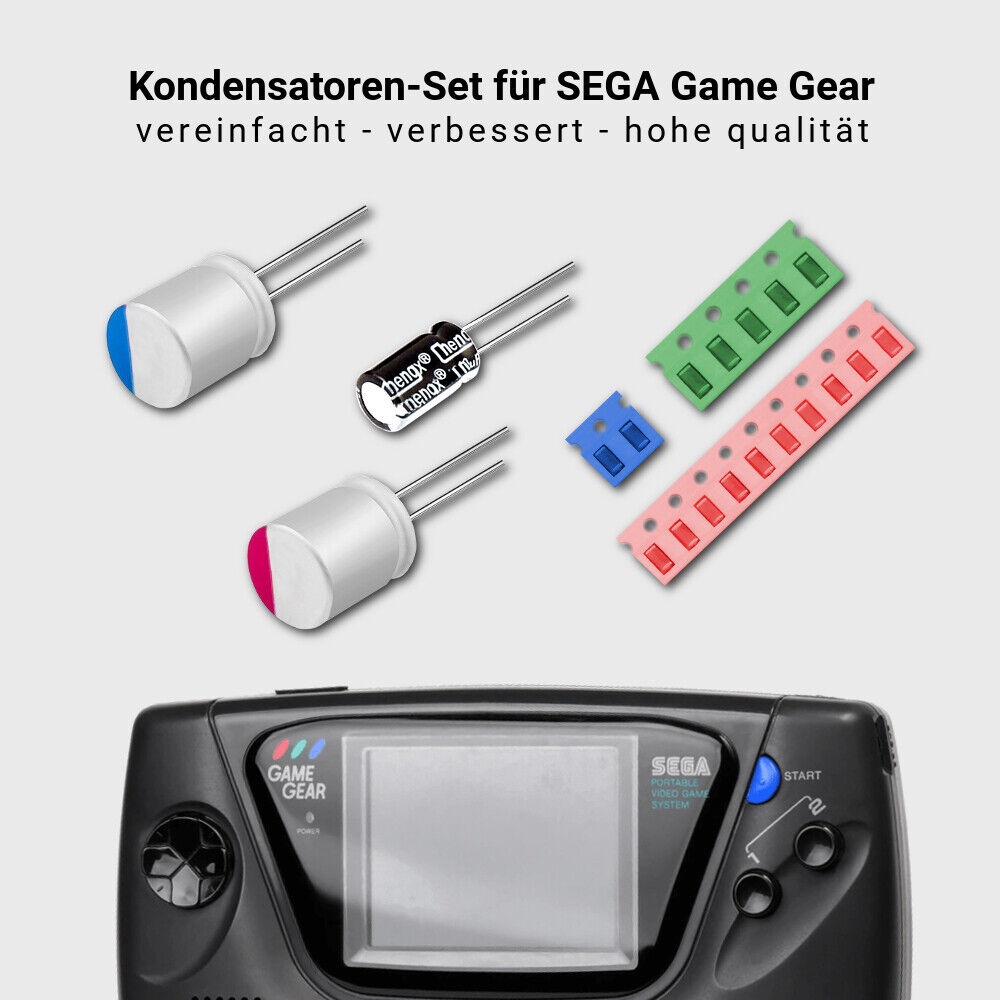 20x Ersatz Kondensatoren Set für SEGA Game Gear KERKOS Komplett ReCap Kit