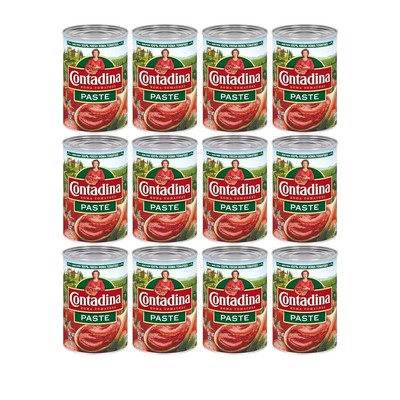 Contadina Canned Tomato Paste With Italian Herbs, 12 Pack, 6 oz Can,Red