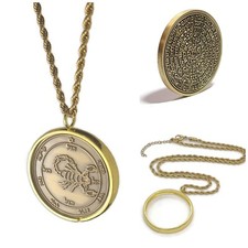 Fifth Pentacle of Mars 72 names of God 1FitAll King Solomon Coin Necklace