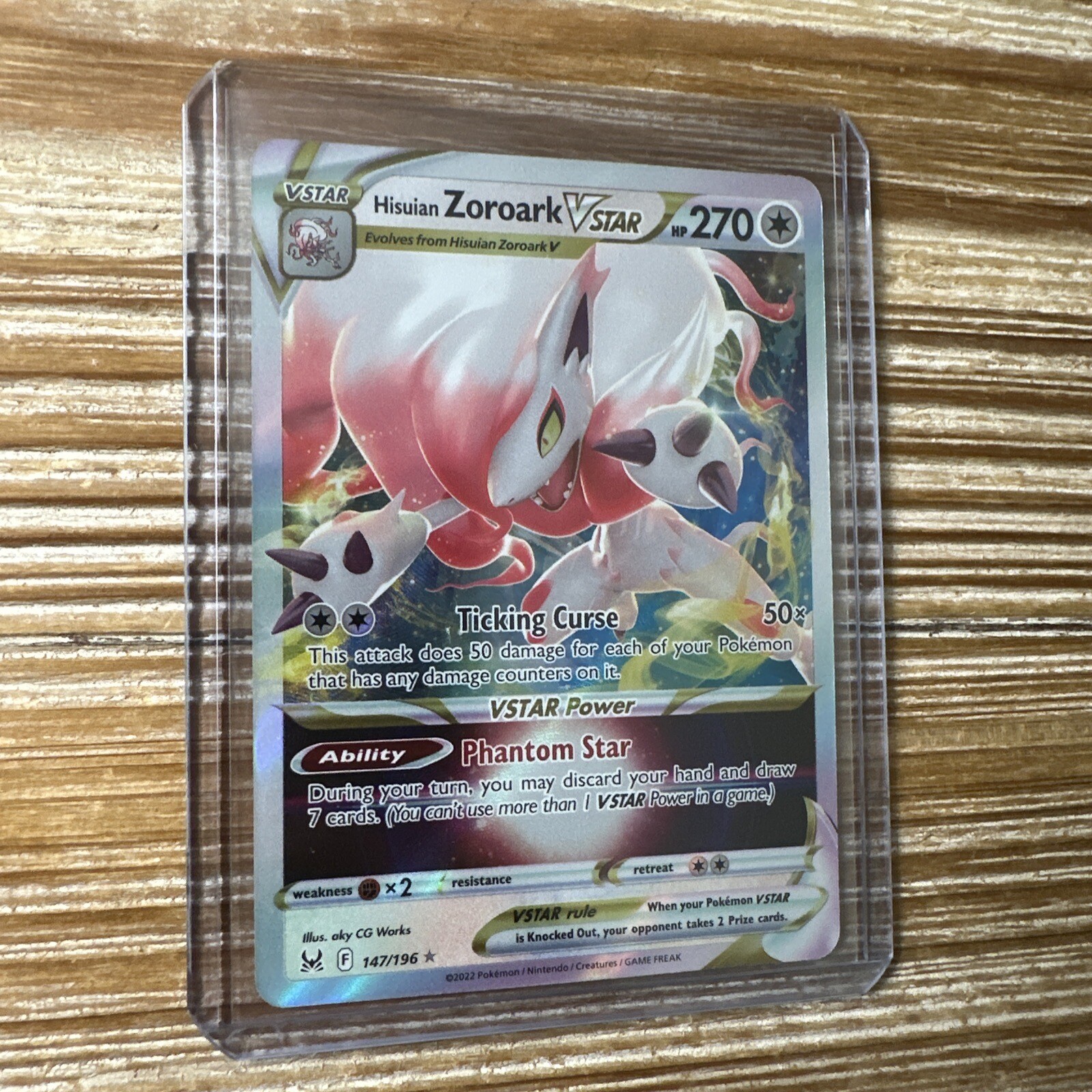 Pokémon Card Hisuian Zoroark VSTAR 2022 Lost Origin 147/196 NM-Mint