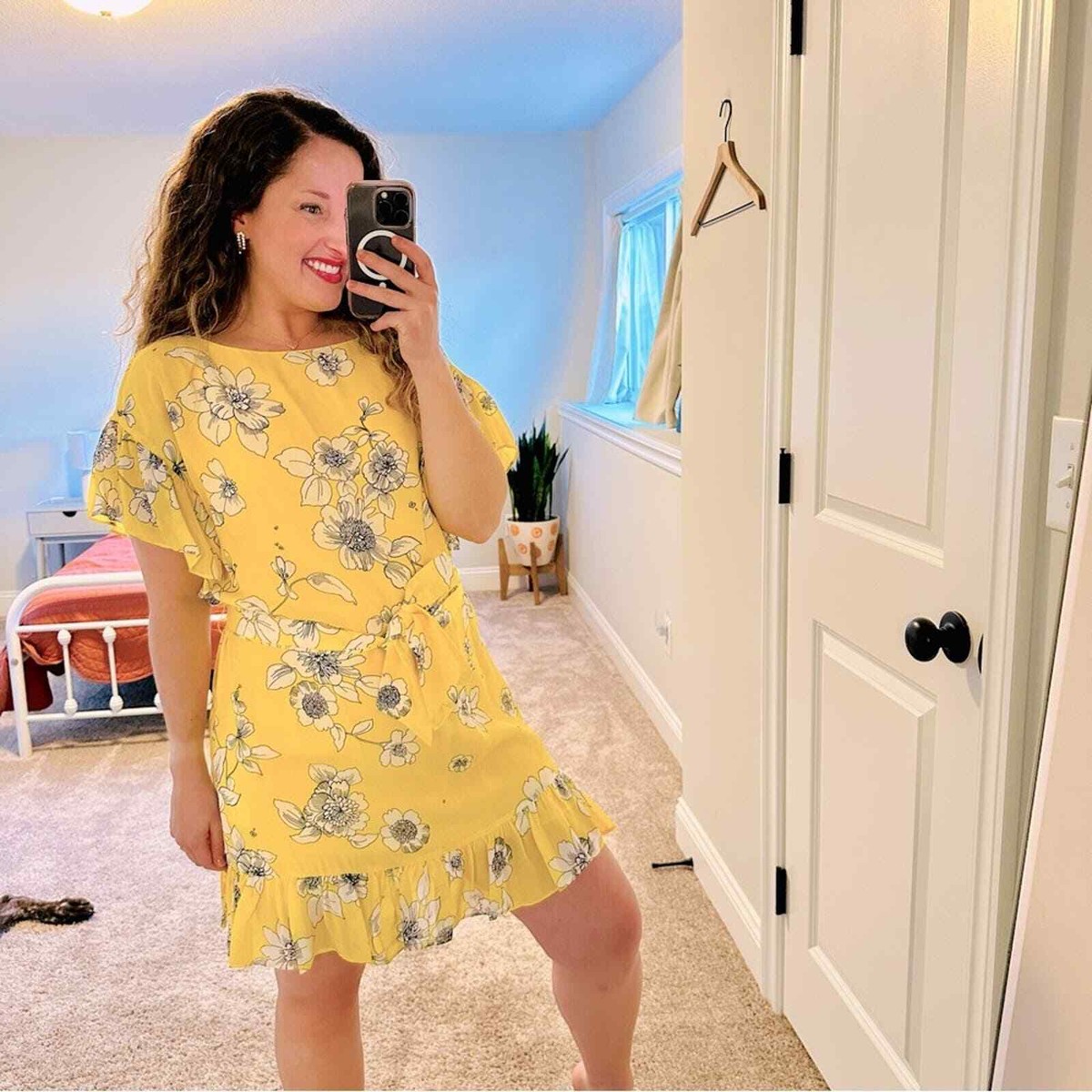 NWT Alice + Olivia Yellow Floral Mini Dress Medium | eBay