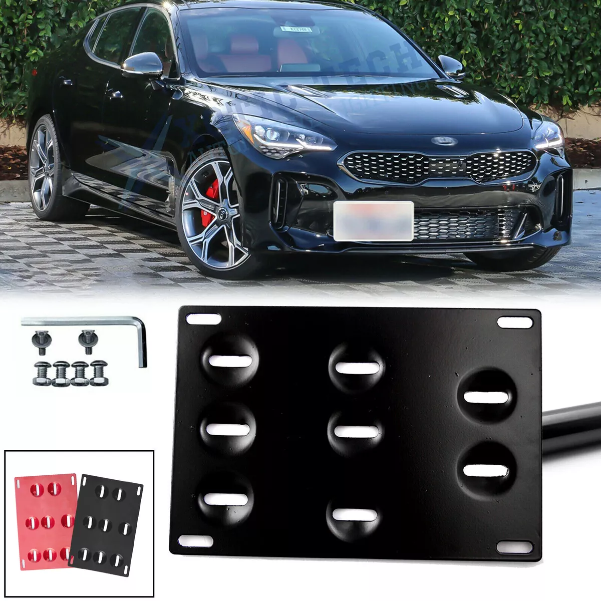 JDM Front Bumper Tow Hook License Plate Mount Bracket For Kia Stinger 2018  2019