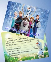12 Einladungskarten & 12 UmschläGe FüR Geburtstag Frozen Anna Und Elsa ( 29 )