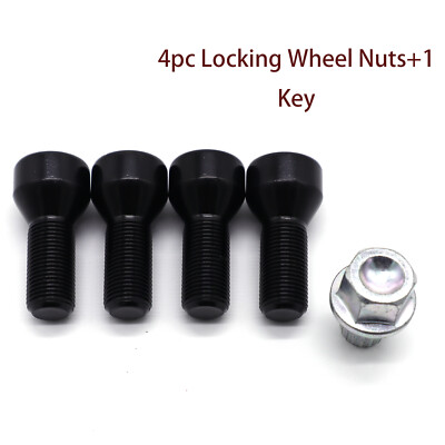 Wheel Lock Anti Theft Bolt Lug Set (4 Bolts +1 Key) For BMW #36136786419