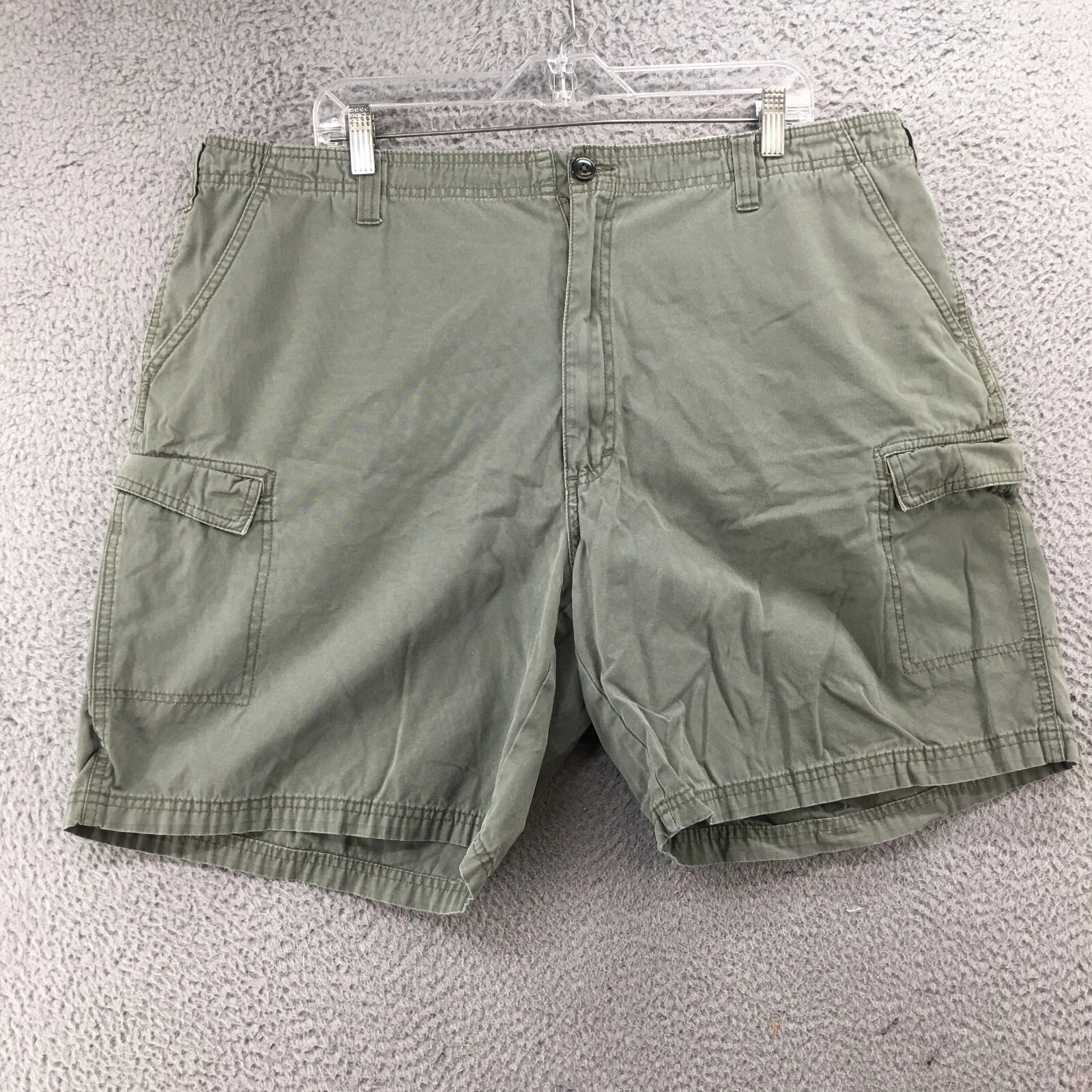 Woolrich Cargo Shorts Mens (actual 40x9) Green Hi-Rise Flat Front Zip Fly Button