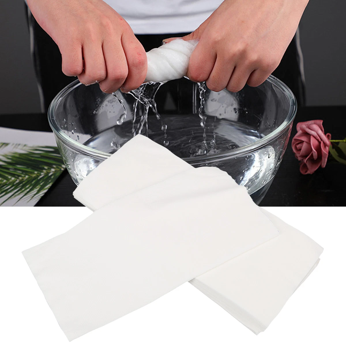 Disposable towels outlet for hair