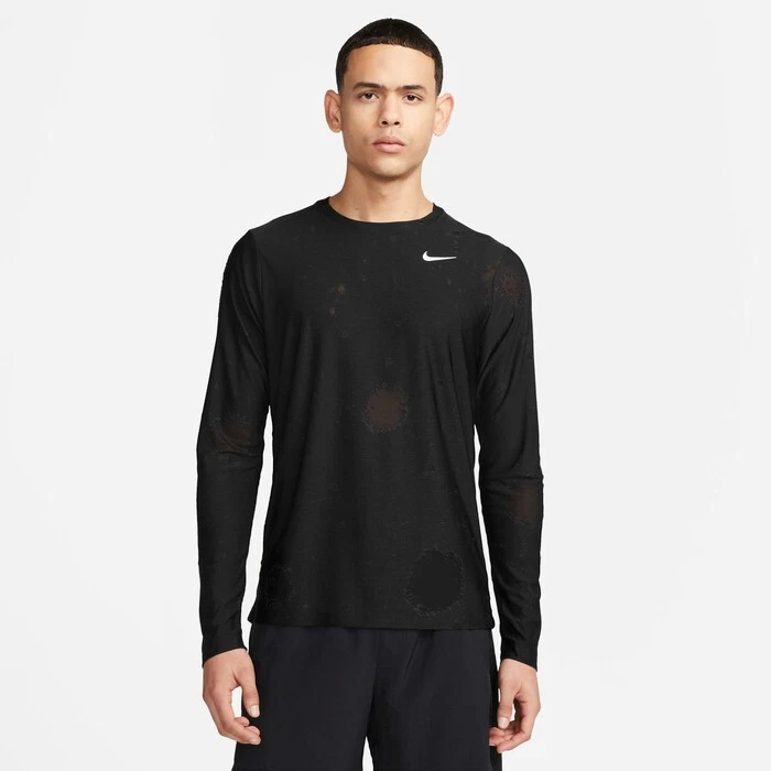 Nike Men's Dri-FIT All Over Distress Textured Training Top DX0886-010 L (4) Rare