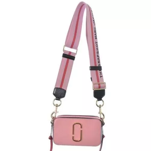 Marc Jacobs Snapshot Warning Label Strap Crossbody Bag in Pink