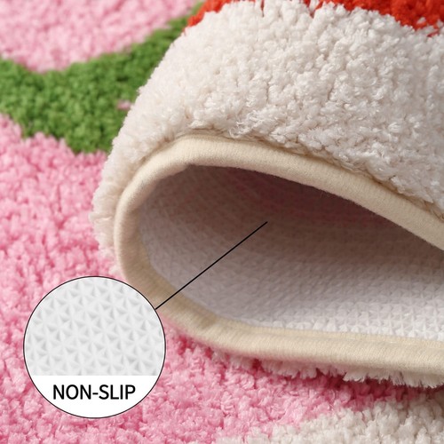 Cherry Bath Mat Cute Funny Fruit Pink Bathroom Rugs Non Slip Absorbent Bath Rug - Picture 5 of 6
