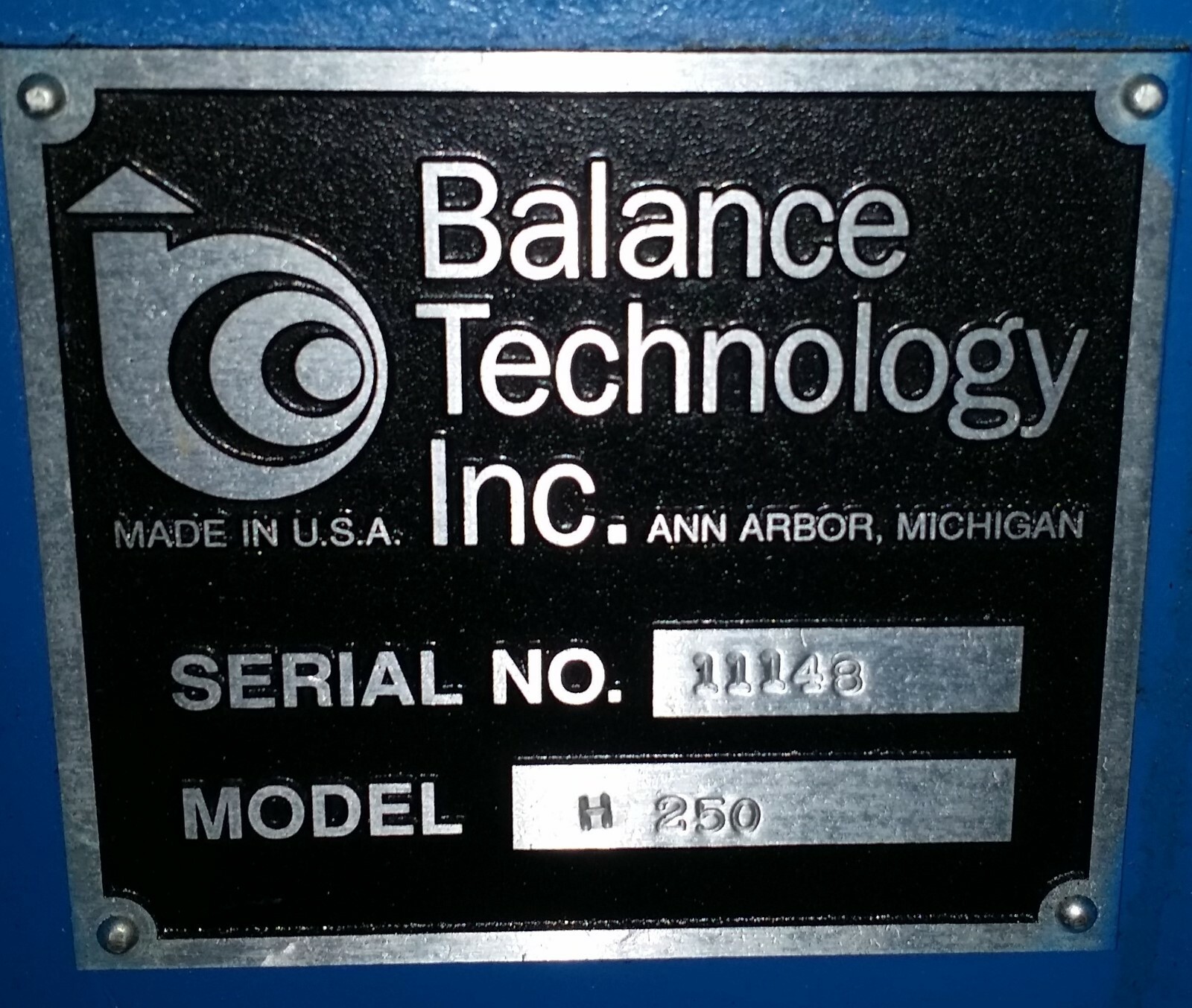 250 lb. Balance Technology Inc #H-250 Horizontal Balancer w/Safety ...