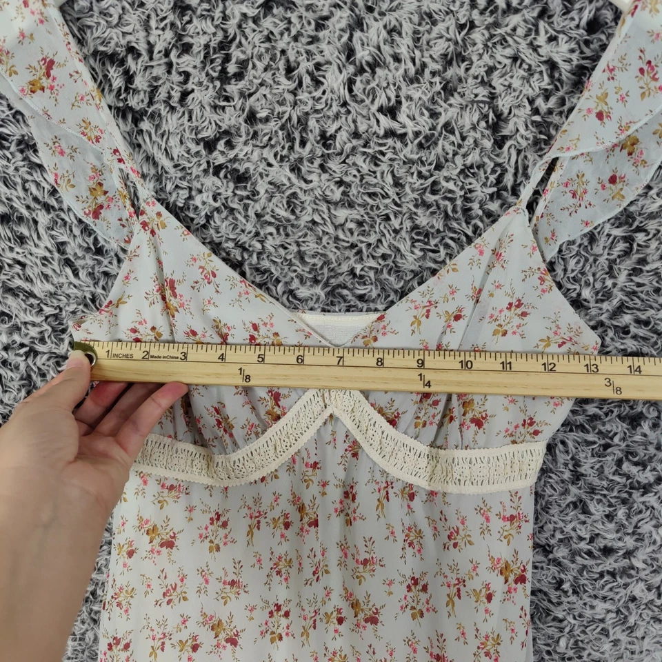 Vestido Windsor Y2K Vintage Lechera Floral Midi Volantes Cottagecore Para Mujer Talla XS Foto 4 de 4