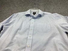 Jos A Bank Dress Shirt Mens 17 34 X-Large Tailored Fit Check Grid Button Up