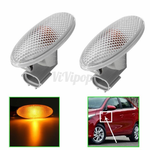 2x Car Turn Signal Light Side Fender Lamp Bulb for Toyota Corolla Camry