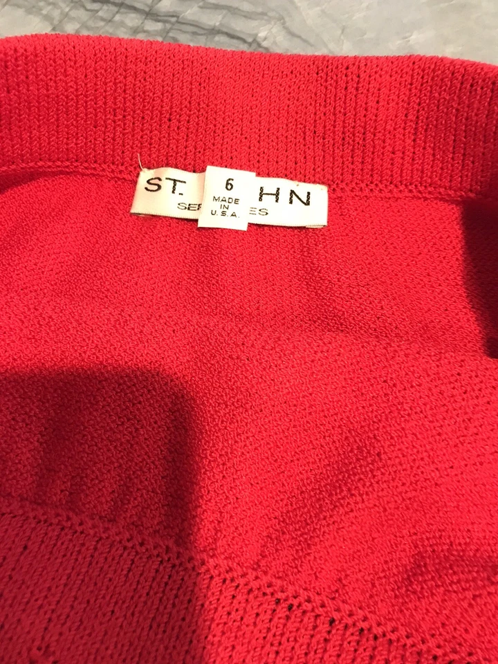 Falda Roja Clásica St John Separates Talla 6 Vintage EE. UU. Ver Nota Foto 3 de 4