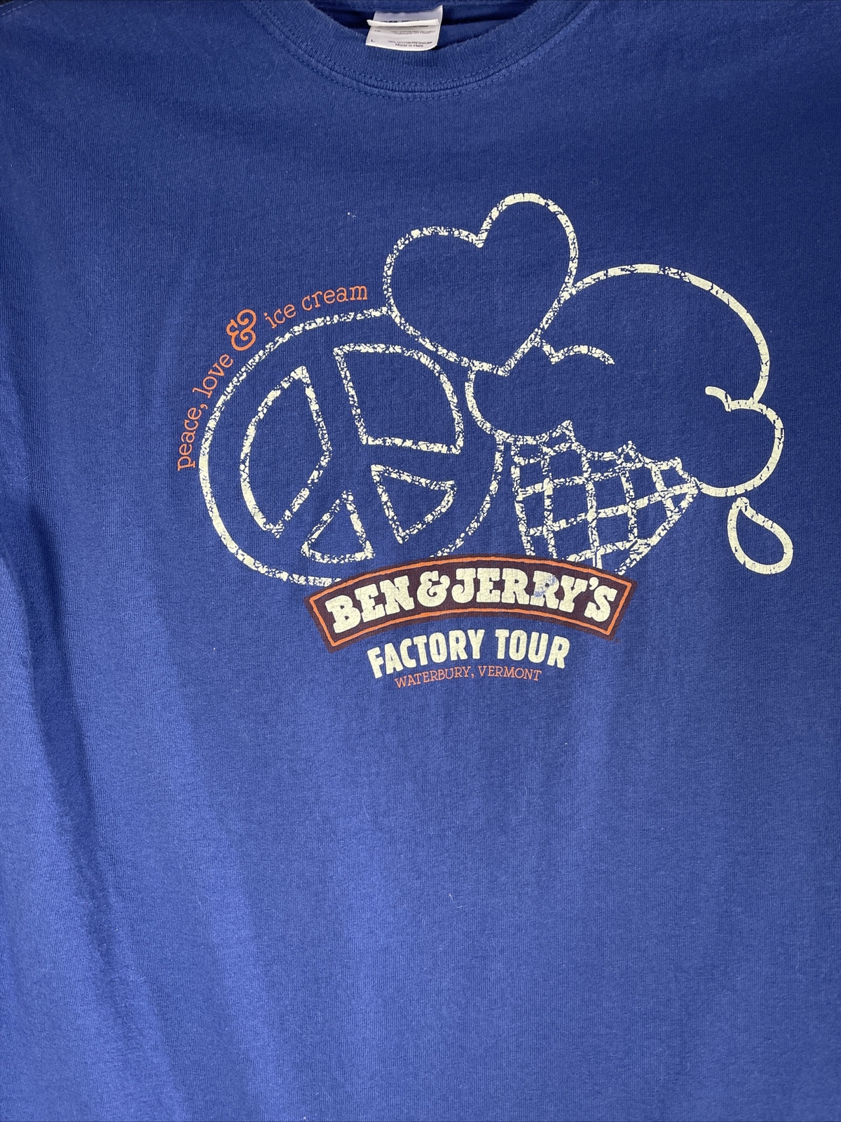 Vintage Ben & Jerry’s Waterbury VT Factory Tour T Shi… Gem