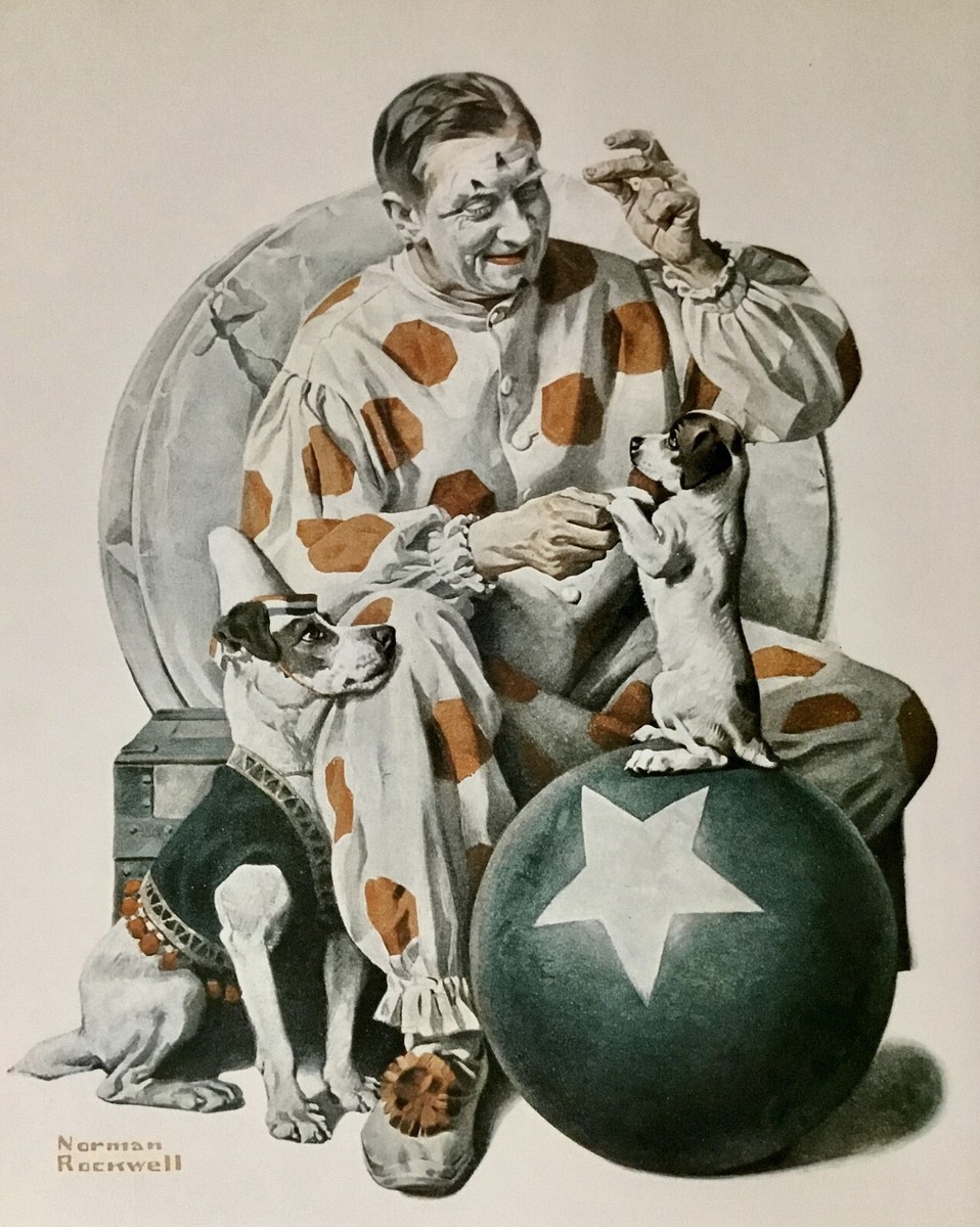 Norman Rockwell Clown Custom Framed Print | eBay