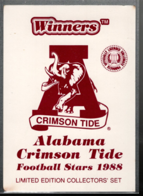 #ad B5847 1988 Alabama Winners Football Card #s 1 73 You Pick 15 FREE US SHIP $1.79