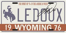 Chris Ledoux Wyoming Cowboy 1976 License plate with signature