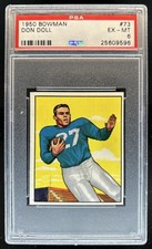 1950 Bowman Donald Doll Rookie RC #73 Lions PSA 6