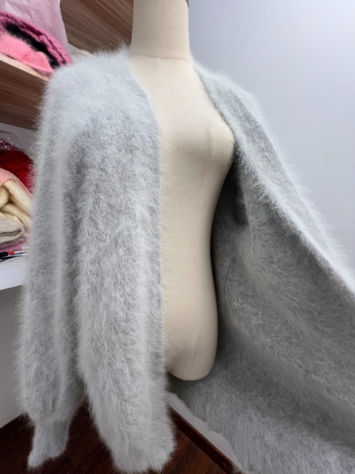 Angora Blended Sweater Fluffy Fuzzy Cardigan Super Soft Knit
