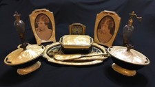 Vintage 11 Piece Art Deco Vanity Set 1920's to 1930's Era Pyralin Sheraton BOXED