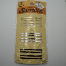 GOODY Stay Tight Barrettes VTG 1975 6 Pack Metal Double Line 8903 New Old Stock