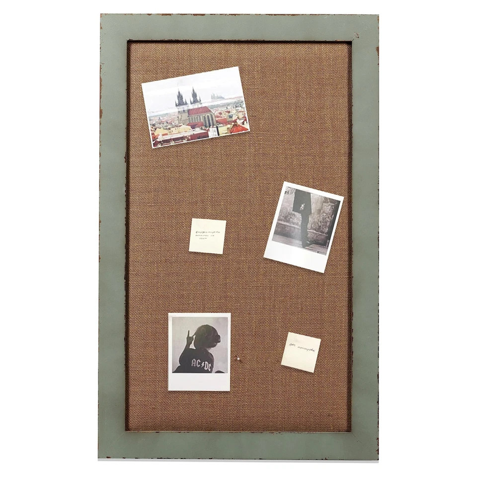 Linen Bulletin Board 18 X 29 Inches Wood Frame, Fabric Pin Board Corkboards f... - Image 2 of 4
