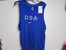 NIKE TEAM USA OLYMPICS MENS AUTHENTIC TANK TOP XL NWT BLUE COOL LOGOS LICENSED