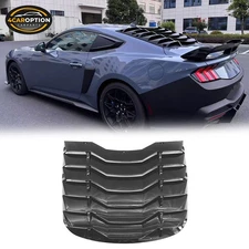Rear Window Louver Cover Fits 24-25 Mustang Coupe IKON Style ABS Gloss Black