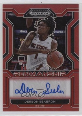 2022 Prizm Draft Picks College Penmanship Red Dereon Seabron Rookie Auto RC z7j