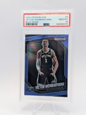 2024 Panini Blue Prizm Black #1 Victor Wembanyama Spurs 94/199 PSA 10 GEM MINT