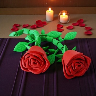 Gedrehte Rose 3D-gedrucktes Spielzeug Gelenke bewegliches Rosenmodell Valentinstag Geschenk