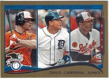 2014 Topps Chris Davis / Miguel Cabrera / Adam Jones Gold /2014 Card No. 153