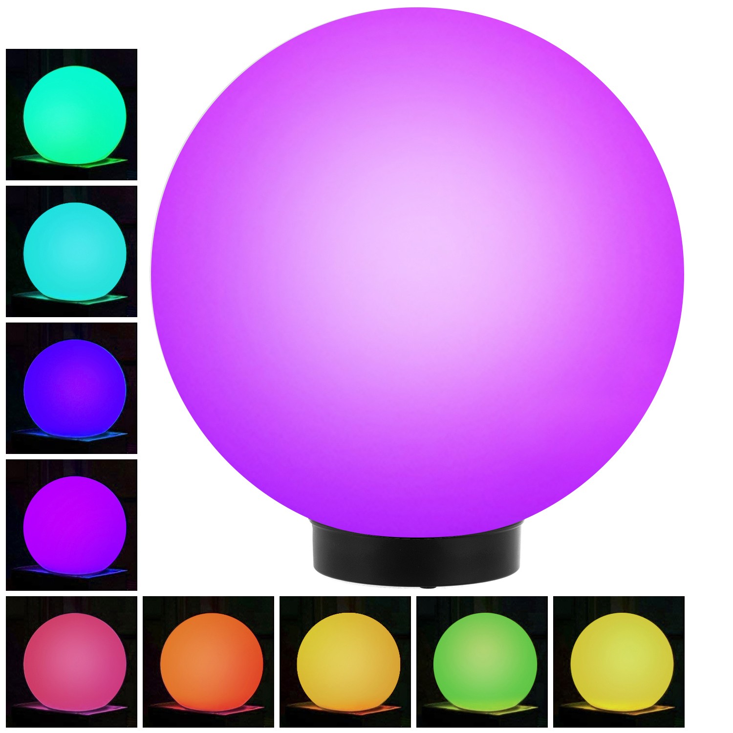 Lampe solaire jardin bola RGB 30x63cm étanche avec batterie rechargeable GB167