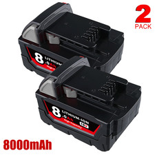 2 PACK 8.0 AH For Milwaukee for M18 Lithium Extended Capacity 48-11-1860 Battery
