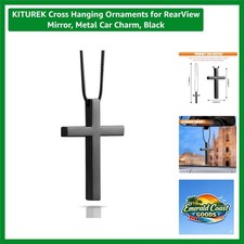 Cross Hanging Ornaments for RearView Mirror, Metal Car Charm, Black
