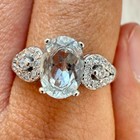 925 Sterling Silver Ring 7x5mm Natural Aquamarine Gemstone Women Handmade Bow — photo 3