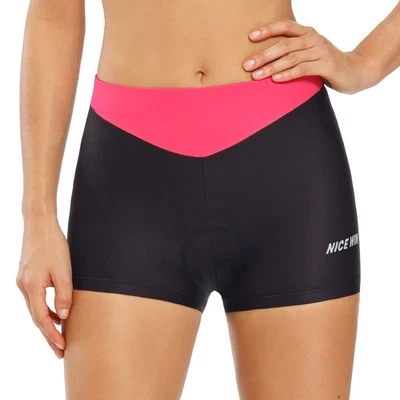 NICEWIN Damen Radunterhose Shorts Sitzpolster Fahrradhose Unterwäsche,Rosa,S