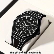 Minimalist Quartz Watch Men Women Silicone Band Numberless Casual Sports Wrist