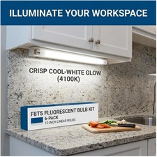 6-Pack F8T5 Under Cabinet Bulbs - Cool White 420 Lumens