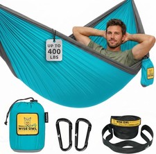 500lbs Portable Camping Hammock with Tree Straps - Travel, Backpacking, Hiking