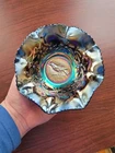 Pretty Purple Crown Crystal Carnival Glass Australian Magpie Sauce Bowl